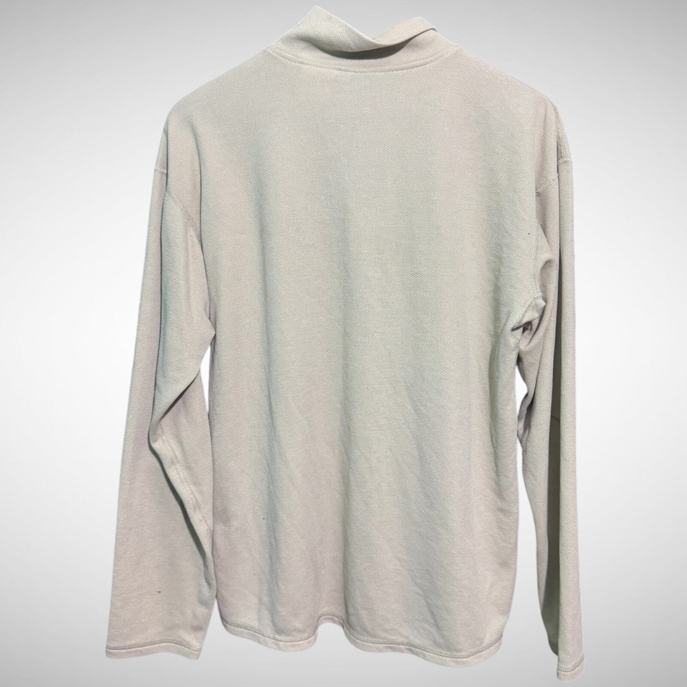 Vintage The North face hoodie Mens Medium 1/4 Zip Solid beige polartec stained - Picture 3 of 9